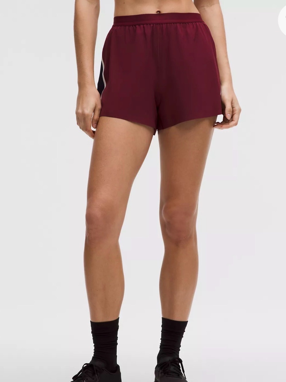 Lulu Lemon High-Rise Split Short 3"
Stripe - Burgundy - Picture 3 of 8